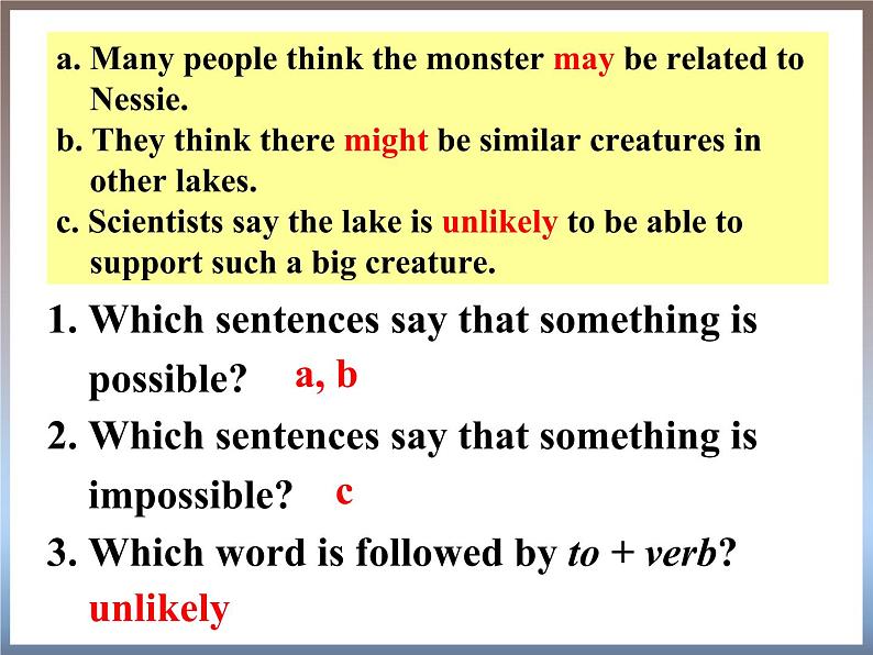 外研版英语必修4 Module 6 Unexplained Mysteries of the Natural World  Function & Grammar PPT课件06