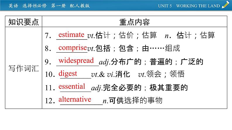 新教材人教英语选择性必修第一册  单元要点回顾Unit 5 PPT课件第6页