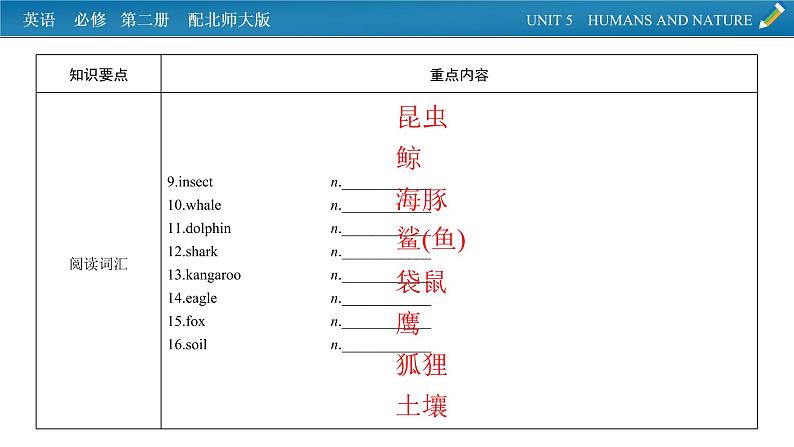 新教材北师大版英语必修第2册 单元要点回顾Unit 5 PPT课件03