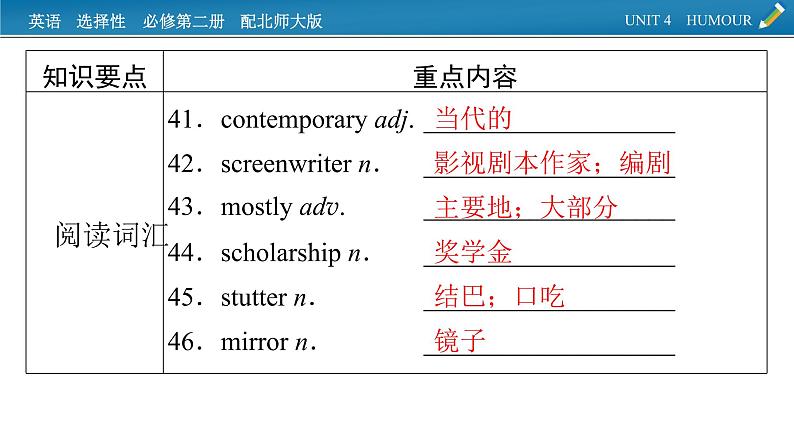 新教材北师大版选择性必修第二册 单元要点回顾Unit 4 PPT课件08