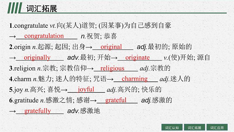 人教版新高考英语一轮复习Festivals and Celebrations 节日和庆典课件PPT第7页