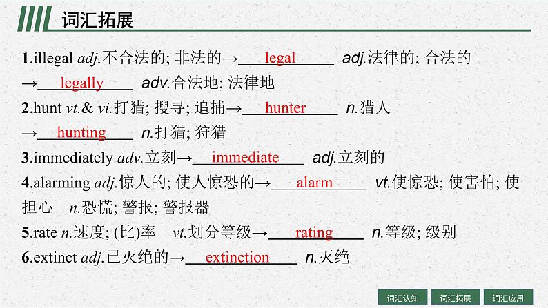 人教版新高考英语一轮复习Wildlife Protection 野生动物保护课件PPT第7页