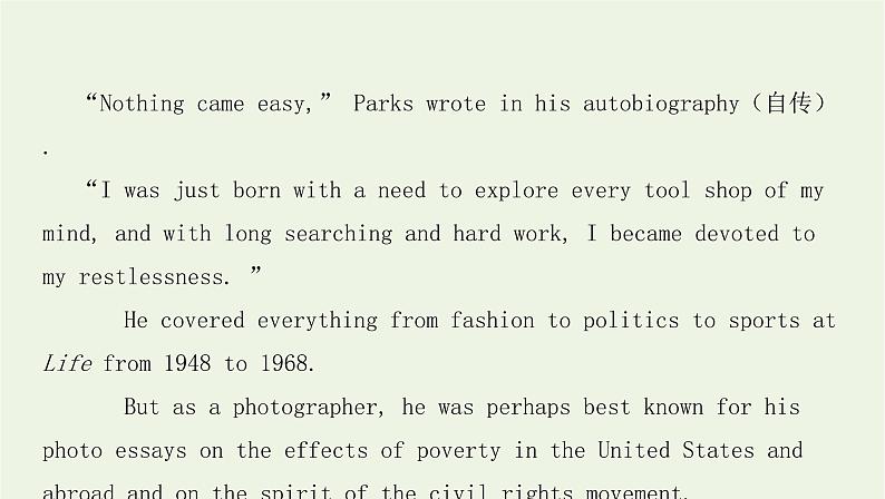 新教材高中英语Unit2Alife’swork背景导学课件外研版选择性必修第三册03