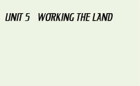 高中英语人教版 (2019)选择性必修 第一册Unit 5 Working the Land备课课件ppt