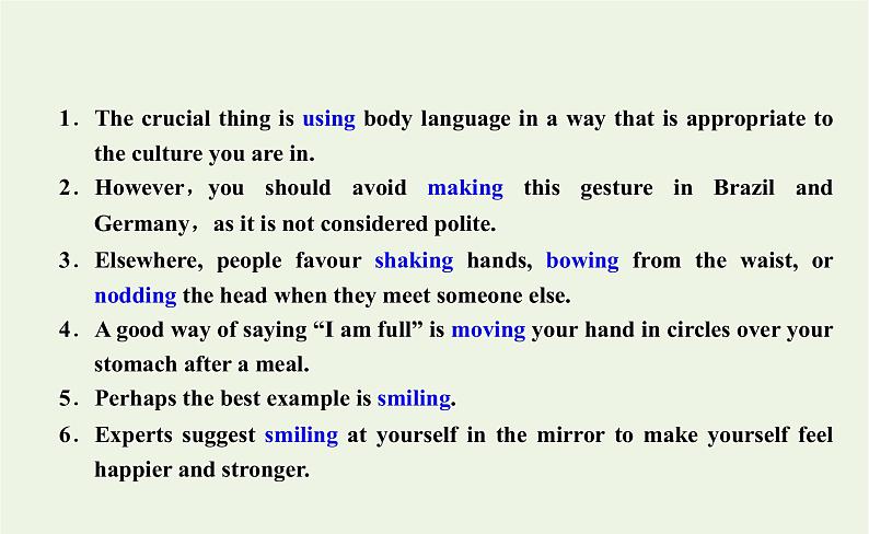 2021_2022年新教材高中英语UNIT4BODYLANGUAGESectionⅡLearningAboutLanguage课件新人教版选择性必修第一册03