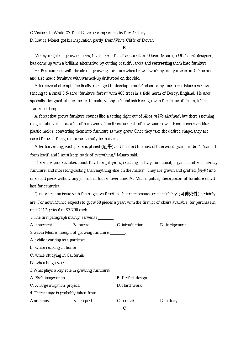 高二英语外研版（2019）选择性必修三单元测试AB卷 Unit 5 Learning from nature A卷 基础夯实02