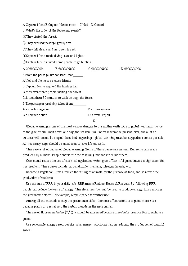 Unit 6 Disaster and Hope B卷 能力提升-2021-2022学年高一英语外研版（2019）必修三单元测试AB卷03