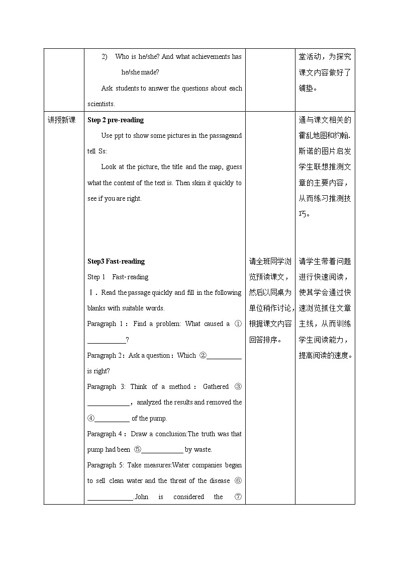2021-2022学年高中英语新人教版选择性必修第二册Unit1 Science and scientists Period 1 Reading and Thinking 教案第2页
