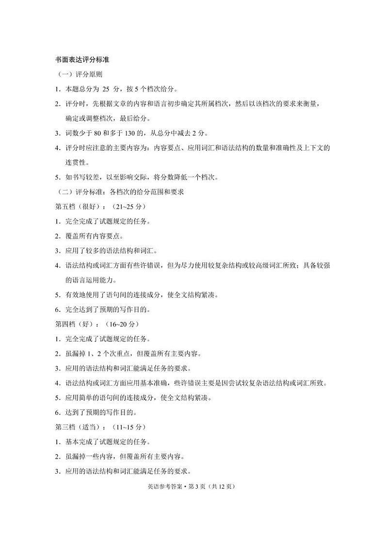 2022届云南三校高考备考实用性联考卷（四）英语（含听力）-答案第3页