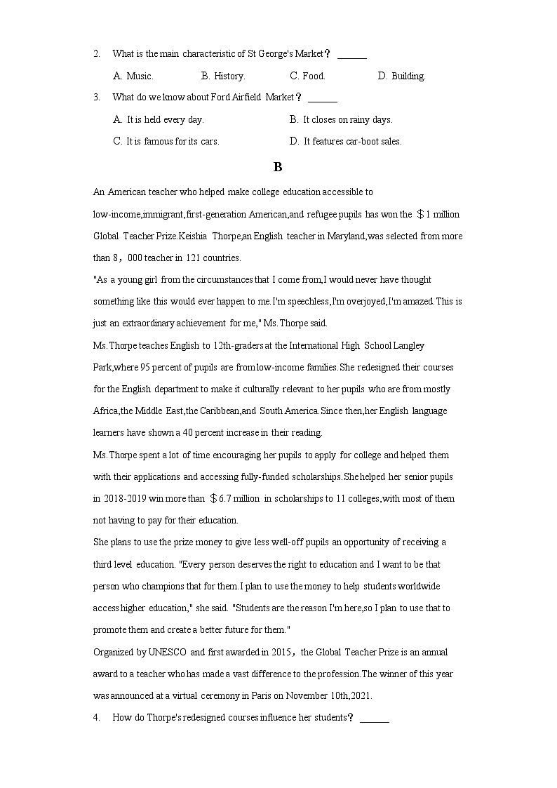 2022年广东省佛山市高考英语一模试卷（含答案解析）02