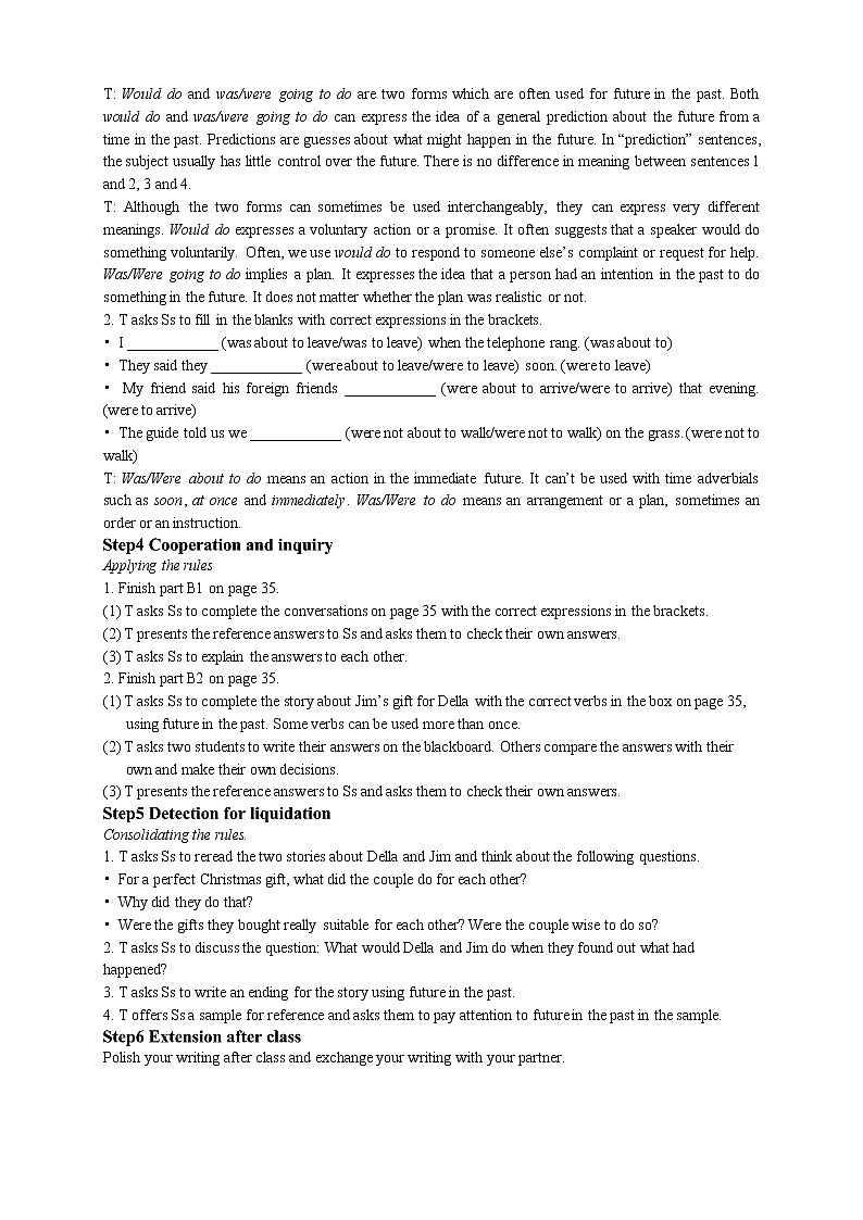 2021-2022学年高中英语新牛津译林版必修第二册 Unit 3 Plan for Grammar 教学案03