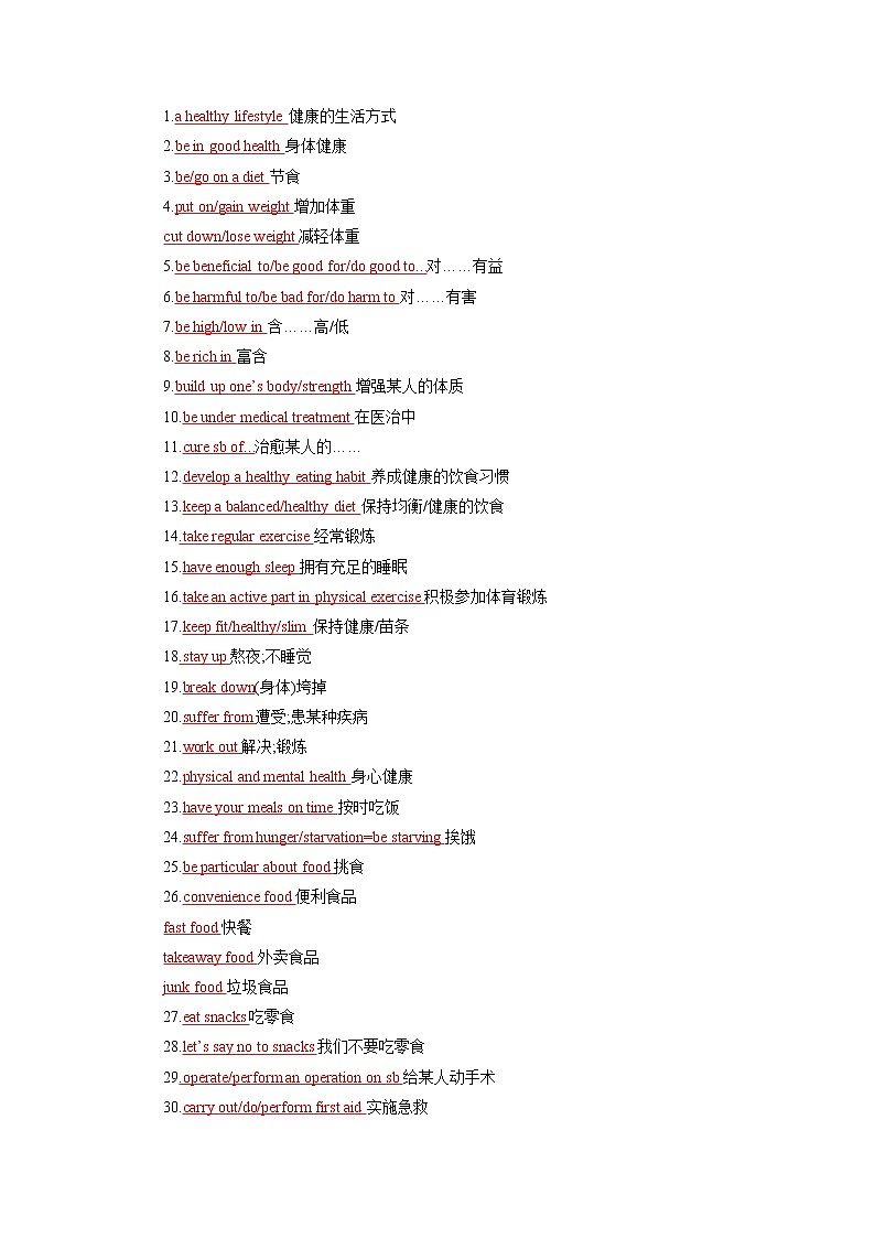 专题03 健康与饮食 -备战2022高考英语话题通关（词汇 阅读 写作）第3页