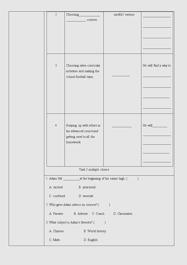 人教版高中英语必修第一册Unit1 Teenage Life Reading学案02