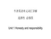 高中英语牛津译林版（2020）选择性必修第四册 词汇详解课件 Unit1 Honesty and responsibility