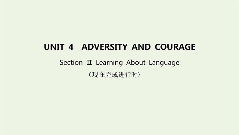 2022版新教材高中英语UNIT4ADVERSITYANDCOURAGESectionⅡLearningAboutLanguage课件新人教版选择性必修第三册第1页