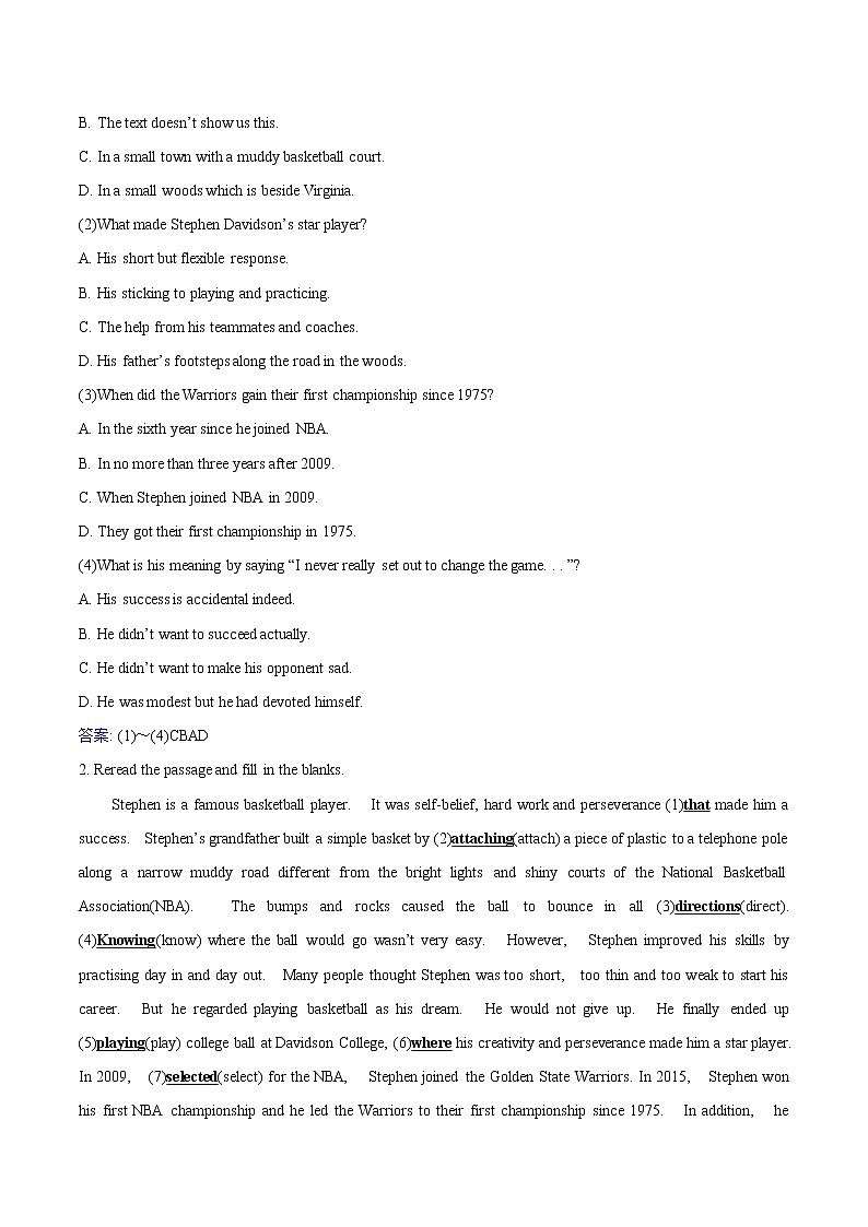Unit 3 Starting out&Understanding ideas 学案 高中英语新外研版选择性必修第一册（2022年）03
