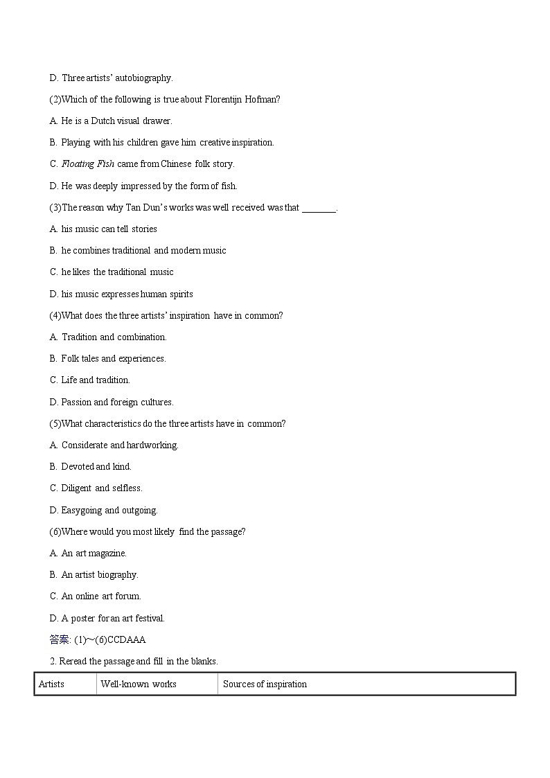 Unit 4 Starting out&Understanding ideas 学案 高中英语新外研版选择性必修第一册（2022年）03