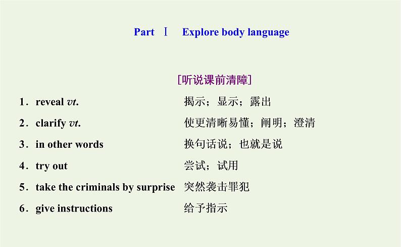 2021_2022年新教材高中英语UNIT4BODYLANGUAGESectionⅢUsingLanguage课件新人教版选择性必修第一册第2页