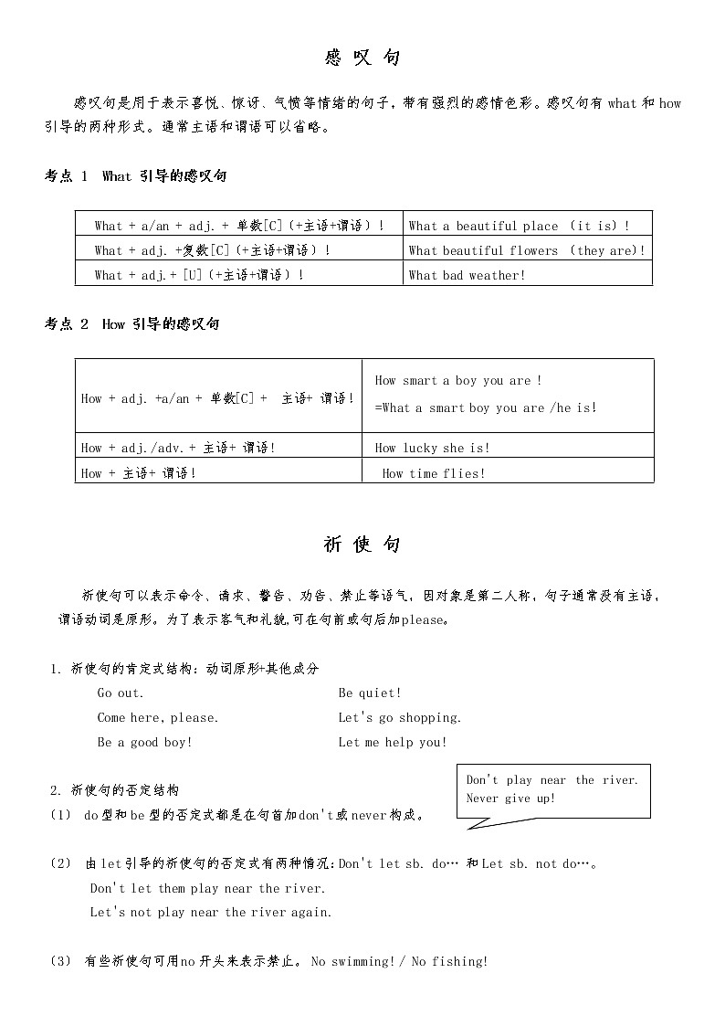 感 叹 句和祈使句第1页