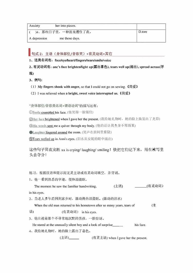 2022年高考英语读后续写核心素养与实战演练专题18：无灵主语升级（原卷版+解析版）第3页
