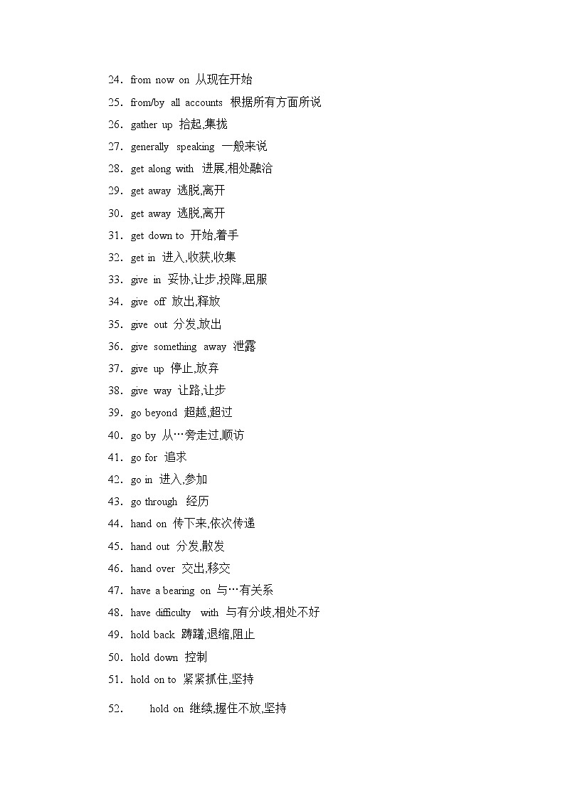 2022届高考英语高频阅读词组+练习（三十三）第2页