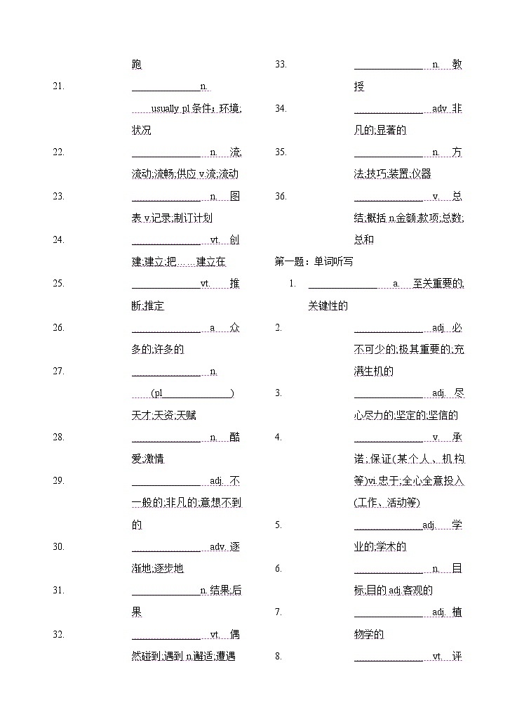Unit 1 People of achievement 重点单词多样考查&核心词汇互动学（解析版）第2页