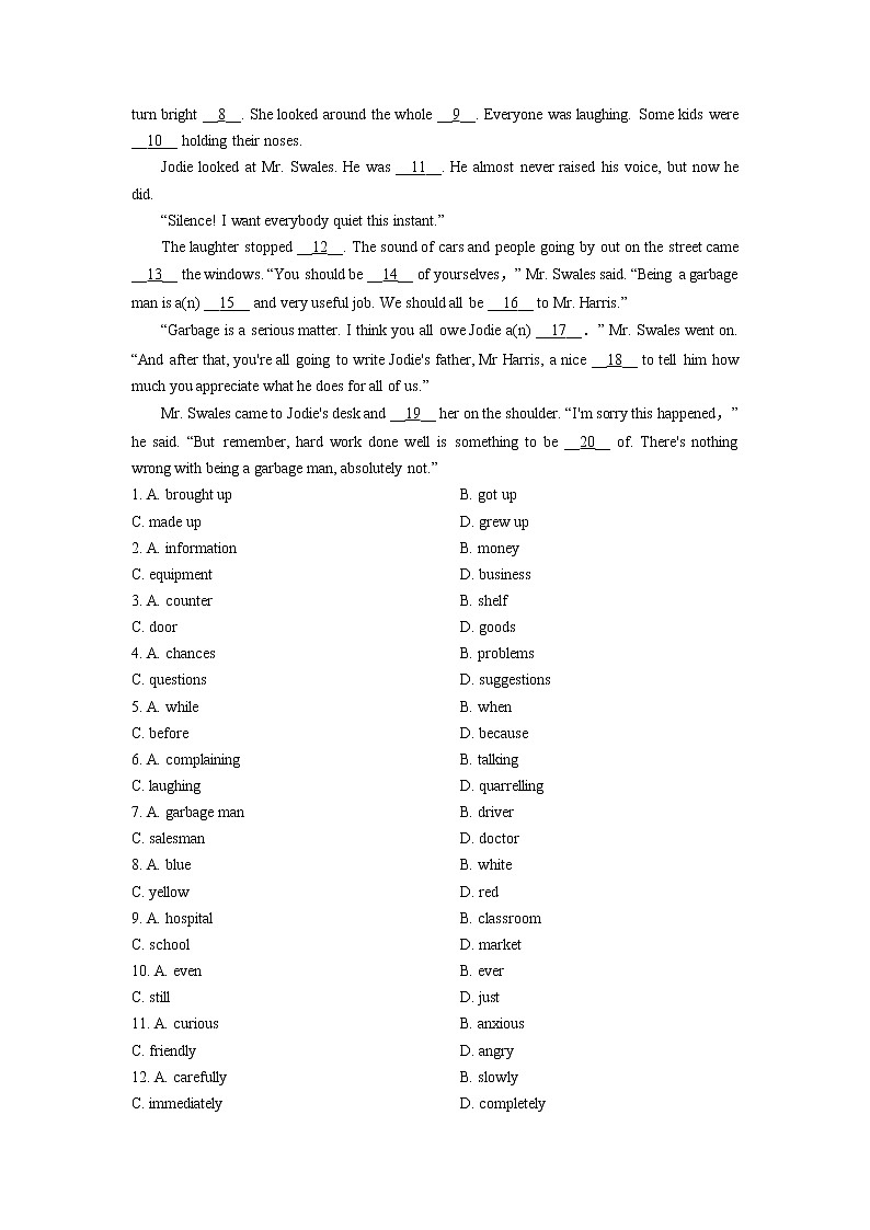 Unit 1 People of achievement 单元跟踪限时练（45分） （人教版选择性必修第一册）02