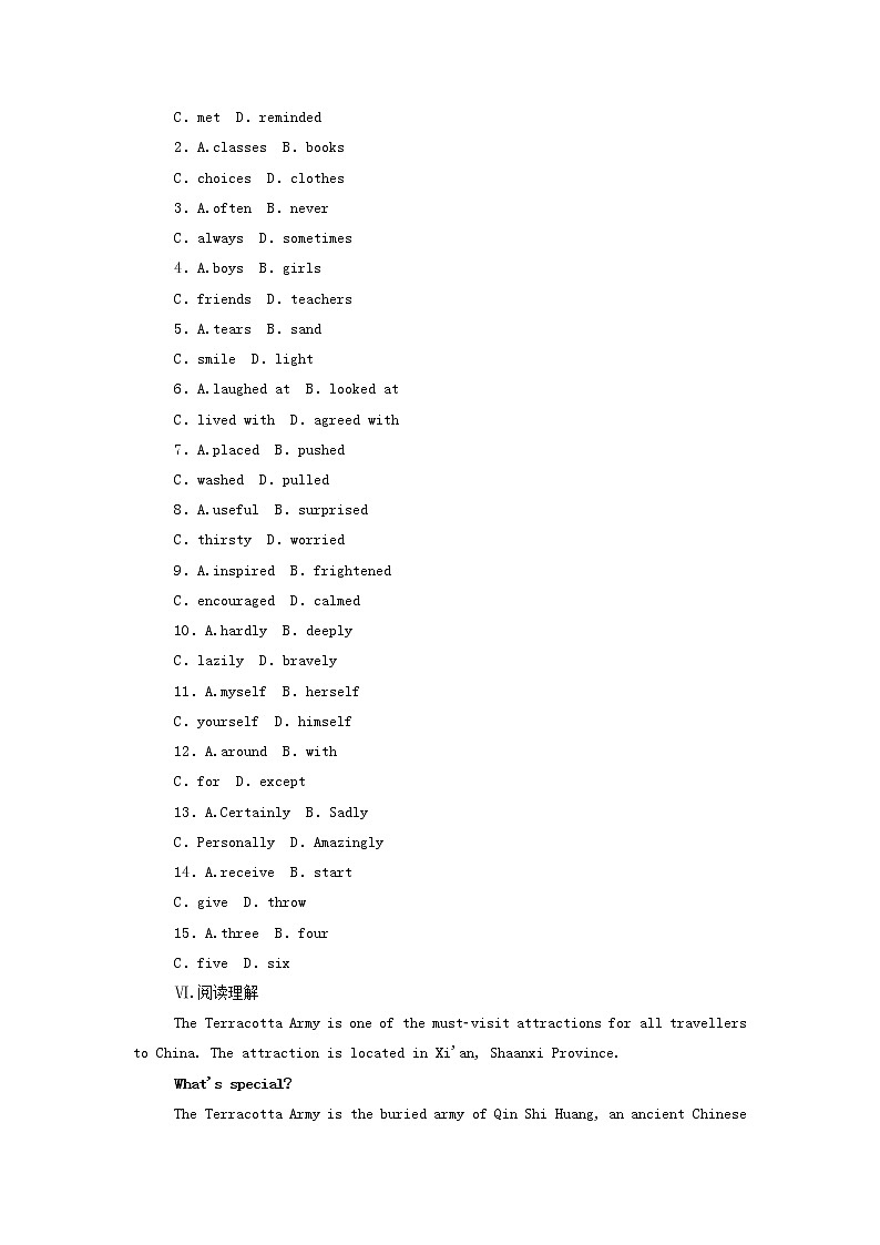北师大版必修第二册Unit5 Humans and Nature PartⅢLesson2ProfessionalRescueTeam作业（含解析） 练习03