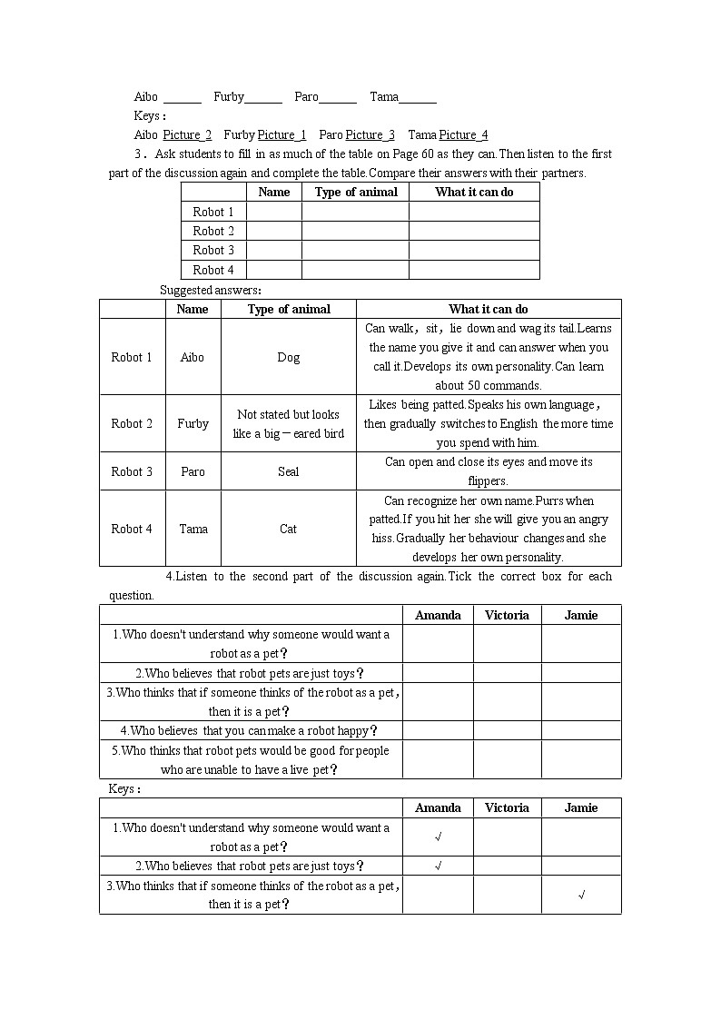 高中人教版英语选修七Unit2 Robots Period 7教案02