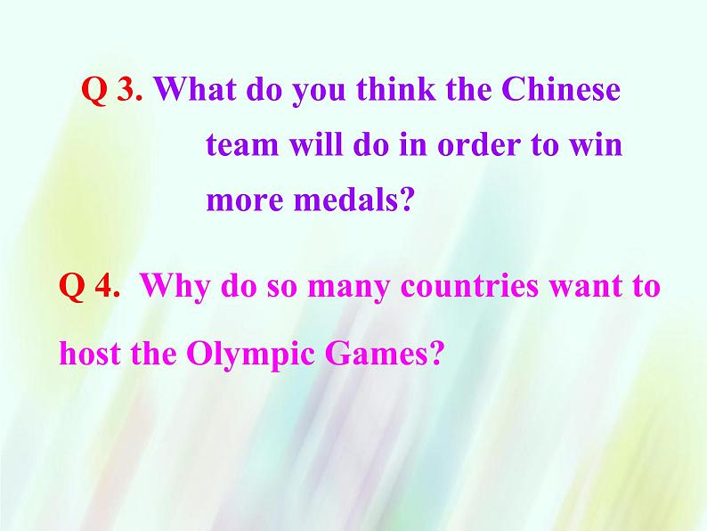 人教新课标必修2  Unit2 The Olympic Games  Warming up pre reading comprehending 课件第3页