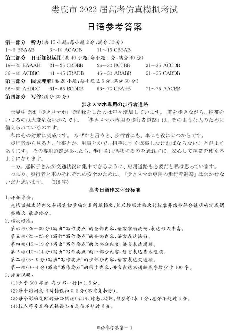 日语参考答案第1页