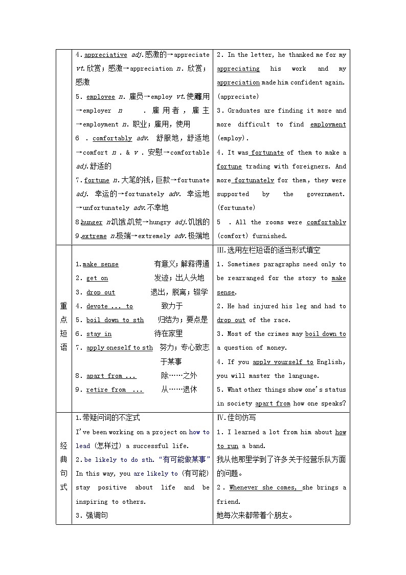 北师大版选择性必修第一册Unit2SUCCESS单元复习学案02