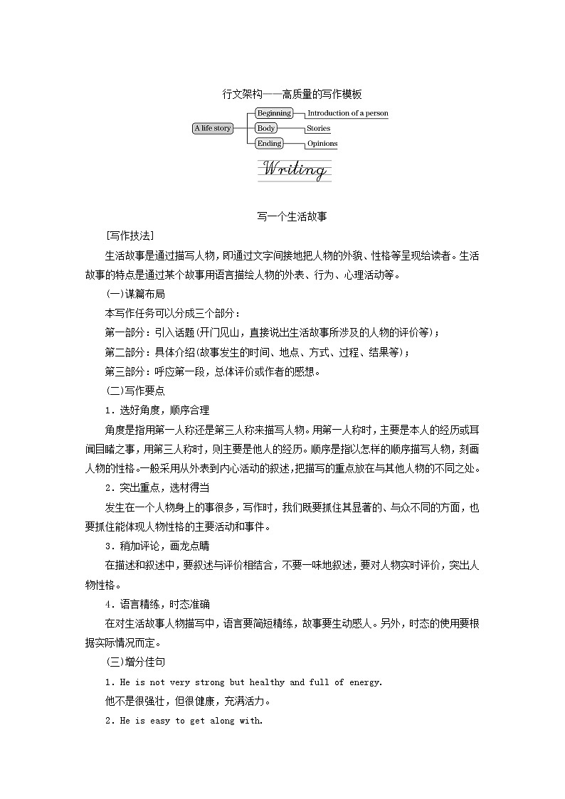 北师大版选择性必修第一册Unit2SUCCESSSectionⅦWRITINGWORKSHOP&READINGCLUB学案03