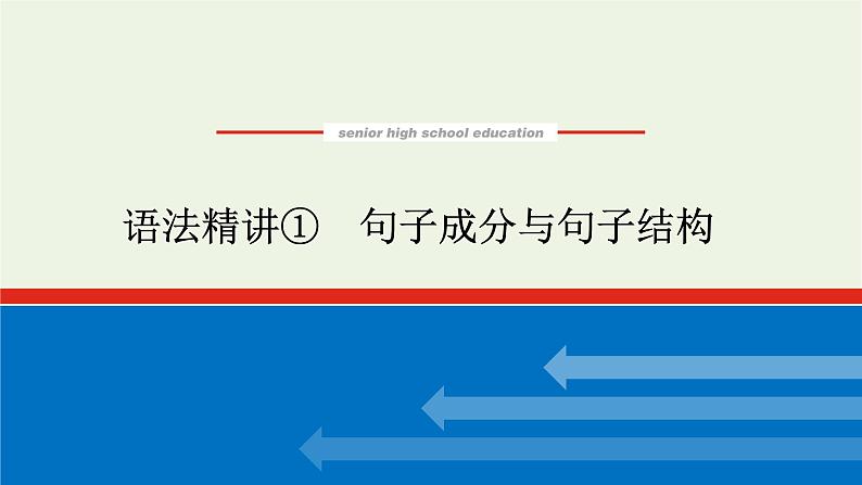 2021_2022学年新教材高中英语语法精讲1句子成分与句子结构课件译林版必修第一册第1页