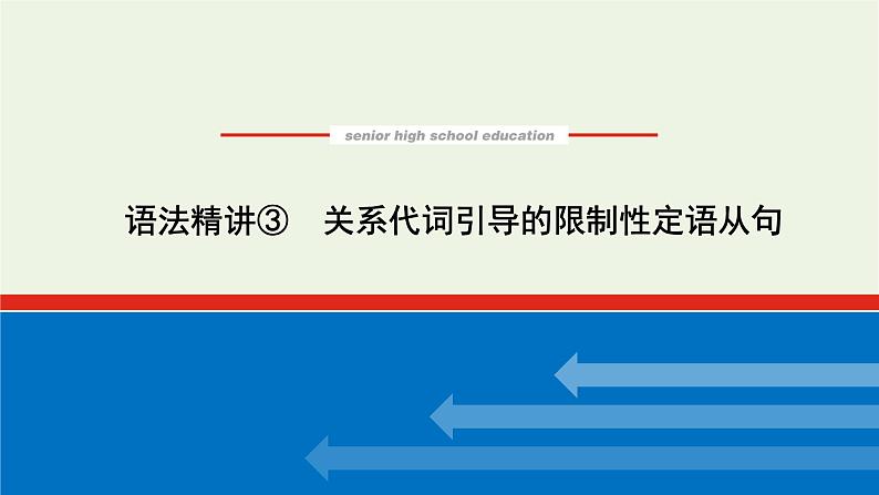 2021_2022学年新教材高中英语语法精讲3关系代词引导的限制性定语从句课件+学案译林版必修第一册01