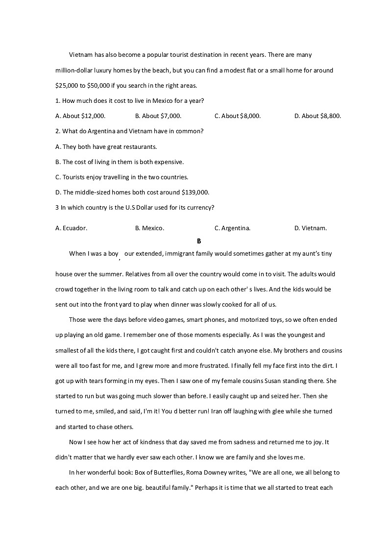 湖北省武汉市华中师范大学第一附属中学2021-2022学年高一下学期期中考试英语试题 含答无听02