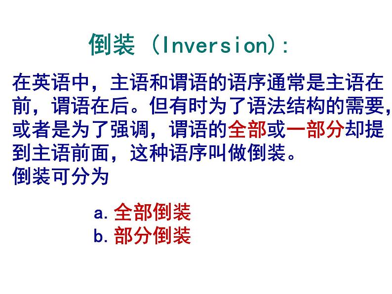 人教版高中语法复习之倒装句课件PPT第1页