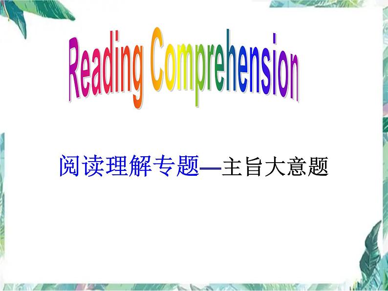 最新高考英语二轮复习专题 阅读理解专题复习课件PPT第2页