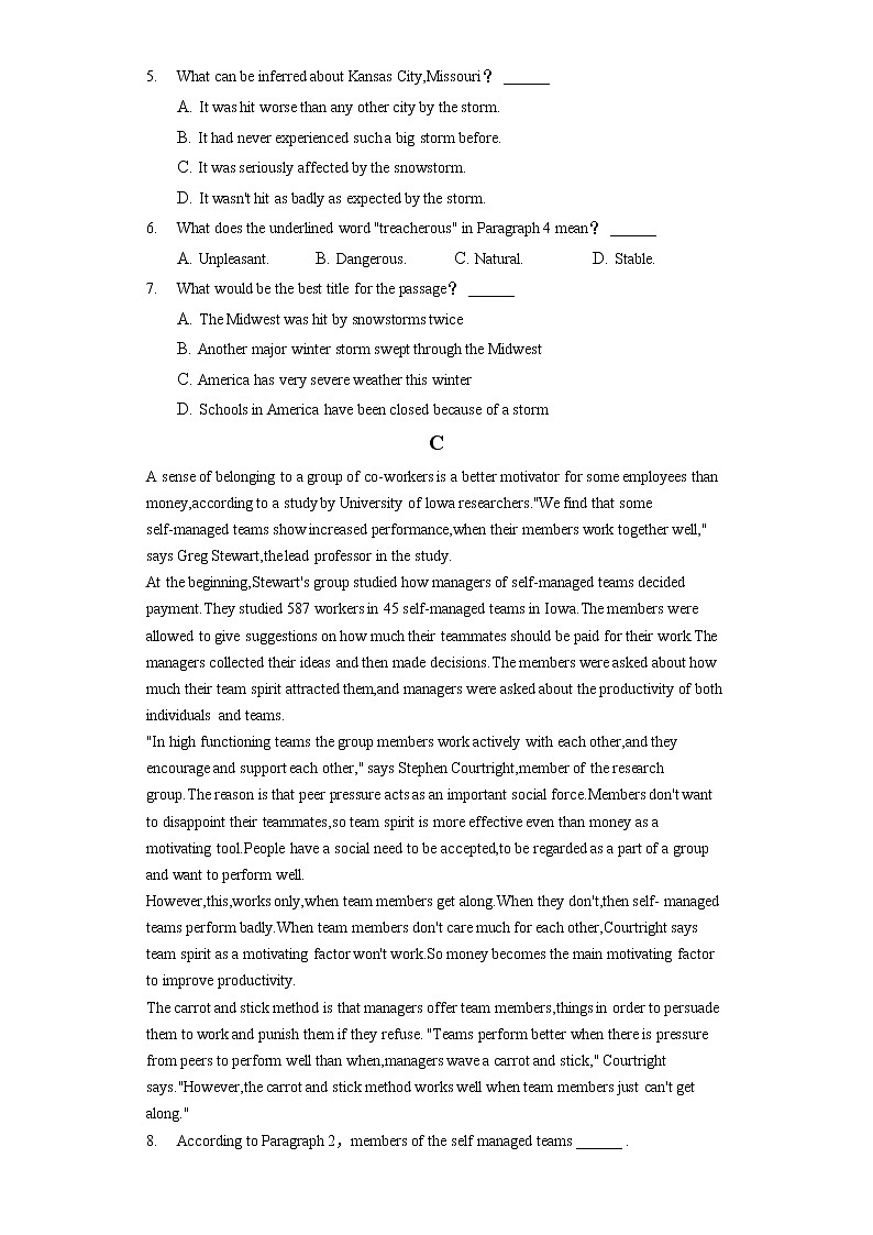 2021年山东省聊城市高考英语三模试卷（含答案解析）03