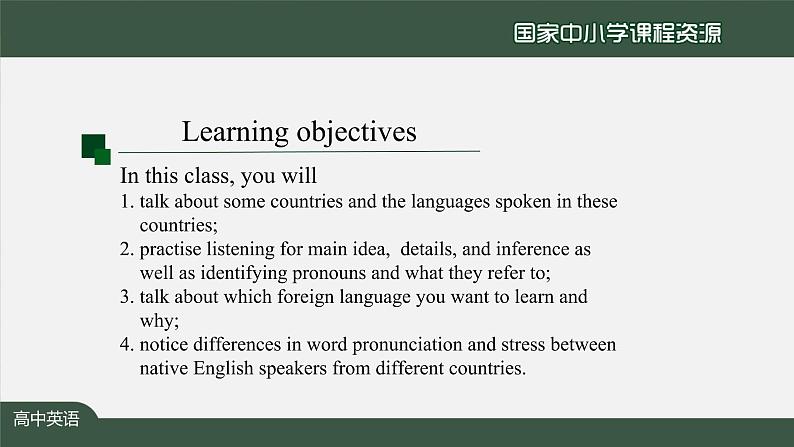 5.1高一【英语(人教版)】Unit5 Languages around the World  Listening and Speaking-课件02