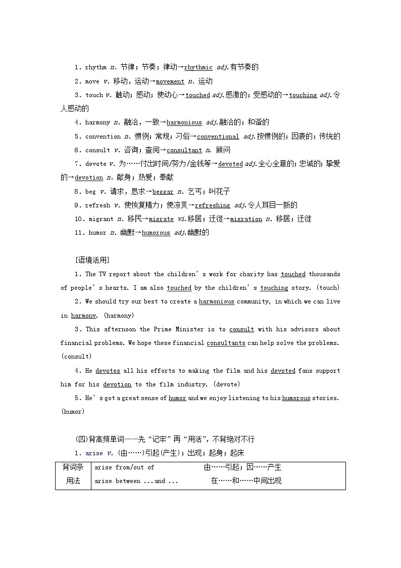 2022高考英语一轮复习Module4MusicBorninAmerica学案外研版选修7第2页