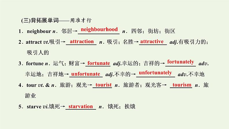 外研版高考英语必修1二轮复习Module4ASocialSurvey_MyNeighbourhood课件+学案+训练04