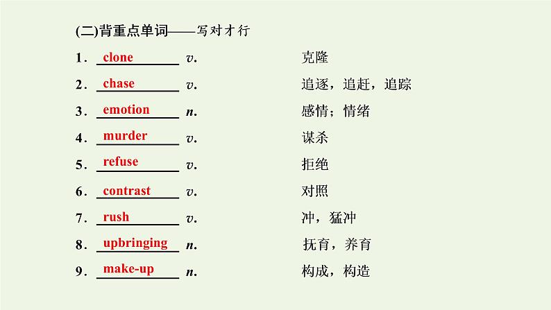 外研版高考英语选修6一轮复习Module5Cloning课件+学案+训练03