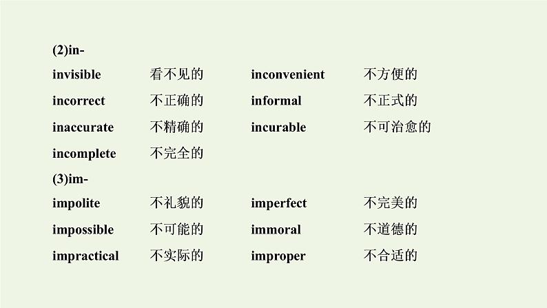 新人教版高考英语一轮复习句子成分下的语法第十一讲构词法课件第3页