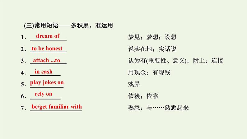 新人教版必修2高考英语一轮复习Unit5Music课件+学案+训练06