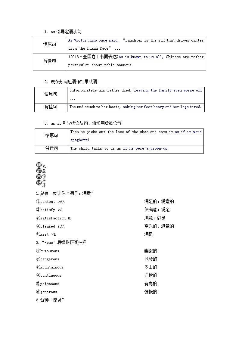 新人教版必修4高考英语一轮复习Unit3AtasteofEnglishhumour学案第3页