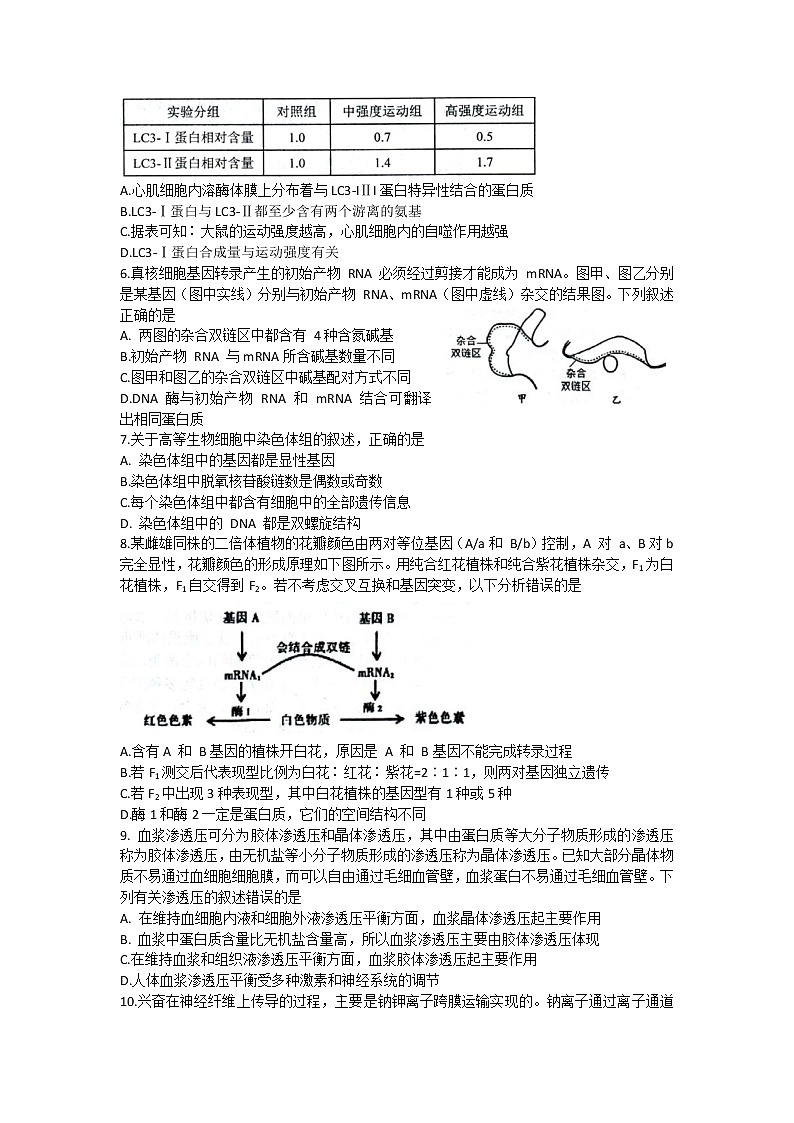 2022届河北省唐山市高考二模生物试卷（无答案）第2页