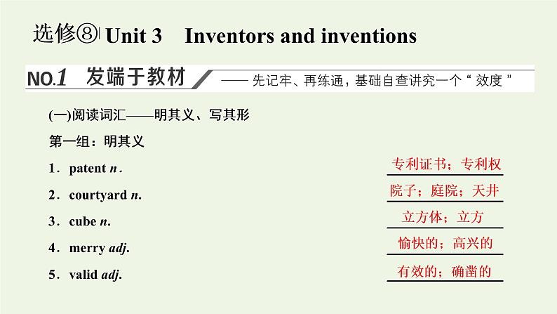 新人教版选修8高考英语一轮复习Unit3Inventorsandinventions课件第1页