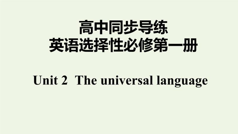 译林版高中英语选择性必修第一册Unit2TheUniversalLanguageS2课件+课后练习01