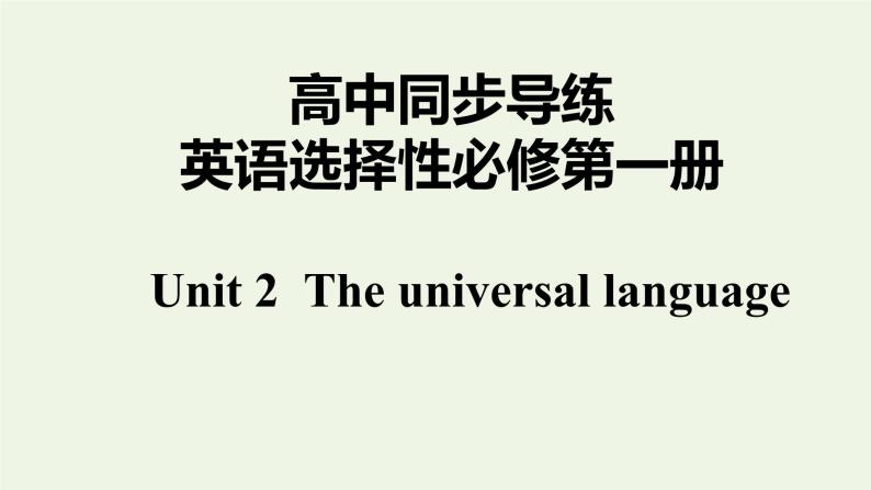 译林版高中英语选择性必修第一册Unit2TheUniversalLanguageS3&S4课件+课后练习01